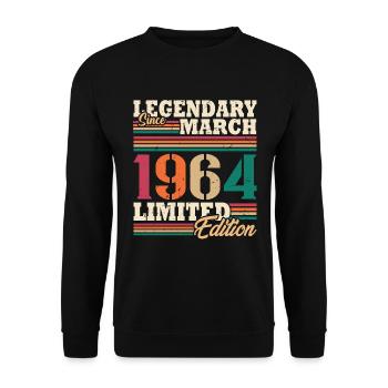 Vintage 1964 Mars Cadeau Anniversaire Rétro - Sweat-shirt Unisexe - noir - Devant - Alina (178cm) & Michal (187cm)