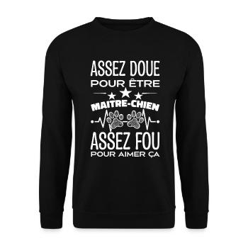 Gifted enough to be a DOG HANDLER - Unisex Sweatshirt - black - Front - Alina (178cm) & Michal (187cm)