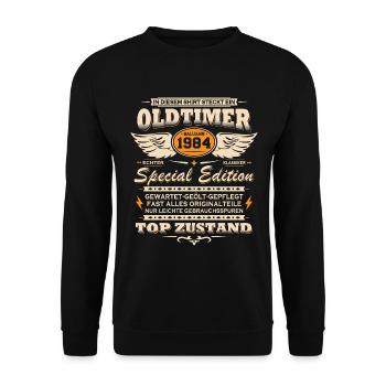 Vintage Vintage 1984 cadeau d’anniversaire - Sweat-shirt Unisexe - noir - Devant - Alina (178cm) & Michal (187cm)