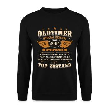Vintage Car Year 2004 Born Vintage Birthday - Unisex Sweatshirt - black - Front - Alina (178cm) & Michal (187cm)