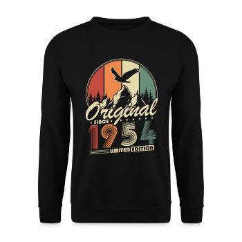 Original 1954 Vintage Retro Birthday Gift - Unisex Sweatshirt - black - Front - Alina (178cm) & Michal (187cm)