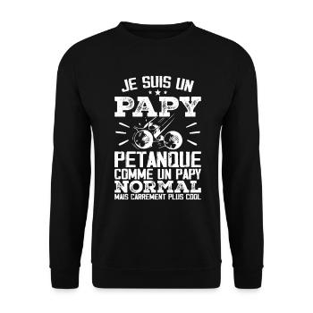 I'm a petanque grandpa - Unisex Sweatshirt - black - Front - Alina (178cm) & Michal (187cm)