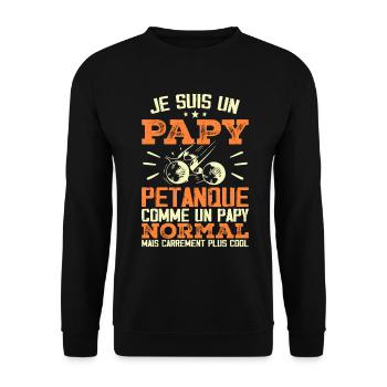 I'm a petanque grandpa - Unisex Sweatshirt - black - Front - Alina (178cm) & Michal (187cm)