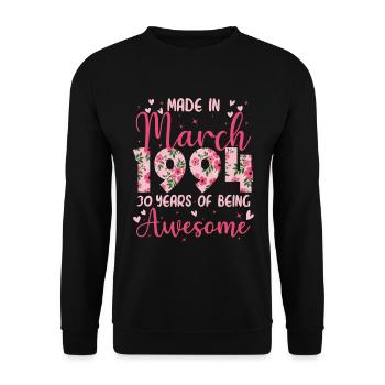 März 1994 Geschenk zum 30-jährigen Jubiläum für Ehefrau - Unisex Pullover - Schwarz - Vorne - Alina (178cm) & Michal (187cm)
