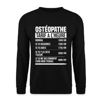 Osteopath hourly rate gift idea humor - Unisex Sweatshirt - black - Front - Alina (178cm) & Michal (187cm)