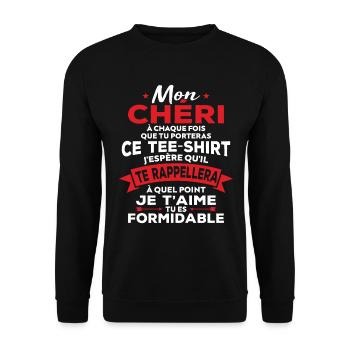 My darling I love you you're great - Unisex Sweatshirt - black - Front - Alina (178cm) & Michal (187cm)