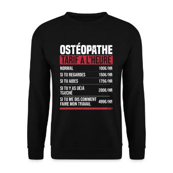 Osteopath hourly rate gift idea humor - Unisex Sweatshirt - black - Front - Alina (178cm) & Michal (187cm)