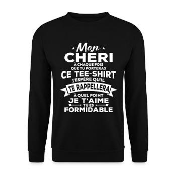 My darling I love you you're great - Unisex Sweatshirt - black - Front - Alina (178cm) & Michal (187cm)