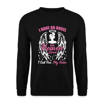 I Miss My Family Memorial Guardian Angel In Heaven - Sweat-shirt Unisexe - noir - Devant - Alina (178cm) & Michal (187cm)