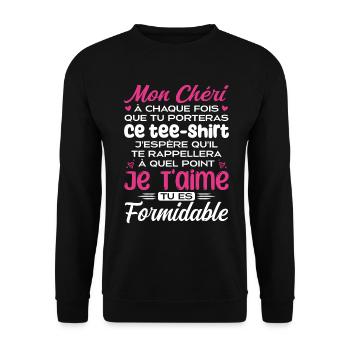 My darling I love you you're great - Unisex Sweatshirt - black - Front - Alina (178cm) & Michal (187cm)