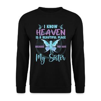 Sister Is My Guardian Angel In Heaven Memorial Day - Unisex Sweatshirt - black - Front - Alina (178cm) & Michal (187cm)