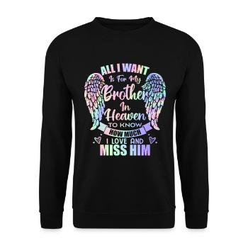 My Brother In Heaven Angel Wings - Sweat-shirt Unisexe - noir - Devant - Alina (178cm) & Michal (187cm)