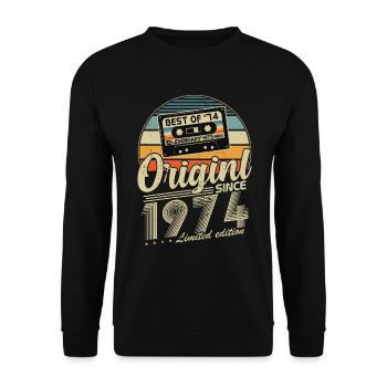 Original depuis 1974 Vintage cadeau d’anniversaire - Sweat-shirt Unisexe - noir - Devant - Alina (178cm) & Michal (187cm)