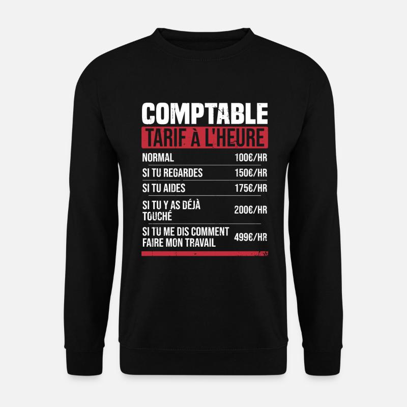 Buchhalter Stundensatz Humor Geschenkidee - Unisex Pullover - Schwarz