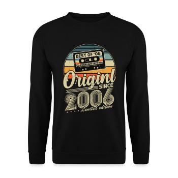 Original Since 2006 Vintage Birthday Gift - Unisex Sweatshirt - black - Front - Alina (178cm) & Michal (187cm)