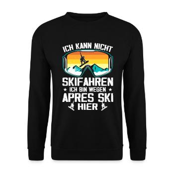 Je ne peux pas skier, je le fais à cause de l’après-ski - Sweat-shirt Unisexe - noir - Devant - Alina (178cm) & Michal (187cm)