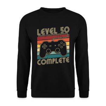 Niveau 50 Cadeau d’anniversaire complet pour les 50 ans - Sweat-shirt Unisexe - noir - Devant - Alina (178cm) & Michal (187cm)