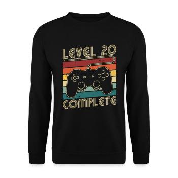 Level 20 Complete 20 Jahre Geburtstags Geschenk - Unisex Pullover - Schwarz - Vorne - Alina (178cm) & Michal (187cm)