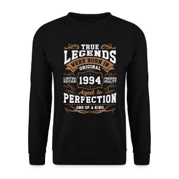 Legenden Geboren 1994 - Unisex Pullover - Schwarz - Vorne - Alina (178cm) & Michal (187cm)