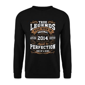 Legenden Geboren 2014 - Unisex Pullover - Schwarz - Vorne - Alina (178cm) & Michal (187cm)