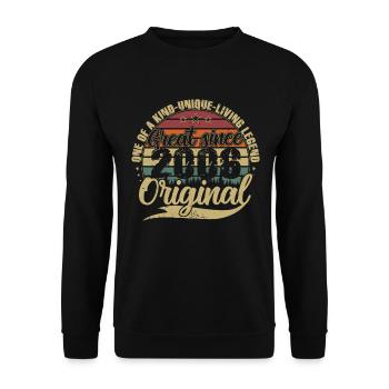 Great Since 2006 Vintage Birthday Gift - Unisex Sweatshirt - black - Front - Alina (178cm) & Michal (187cm)