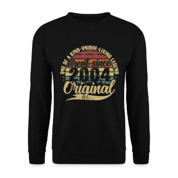 Grand depuis 2004 cadeau d’anniversaire Vintage - Sweat-shirt Unisexe - noir - Devant - Alina (178cm) & Michal (187cm)