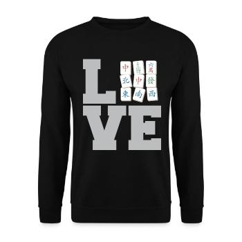 Cadeau pour les fans de Mahjong - Sweat-shirt Unisexe - noir - Devant - Alina (178cm) & Michal (187cm)