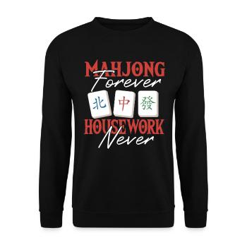 Cadeau pour les fans de Mahjong - Sweat-shirt Unisexe - noir - Devant - Alina (178cm) & Michal (187cm)
