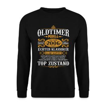 Vintage Car Year 2006 Vintage Birthday Gift - Unisex Sweatshirt - black - Front - Alina (178cm) & Michal (187cm)