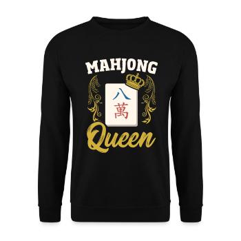 Cadeau pour les fans de Mahjong - Sweat-shirt Unisexe - noir - Devant - Alina (178cm) & Michal (187cm)