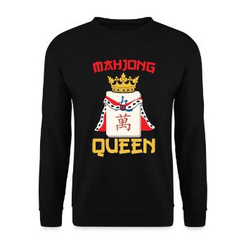 Cadeau pour les fans de Mahjong - Sweat-shirt Unisexe - noir - Devant - Alina (178cm) & Michal (187cm)