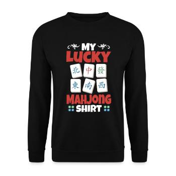 Cadeau pour les fans de Mahjong - Sweat-shirt Unisexe - noir - Devant - Alina (178cm) & Michal (187cm)