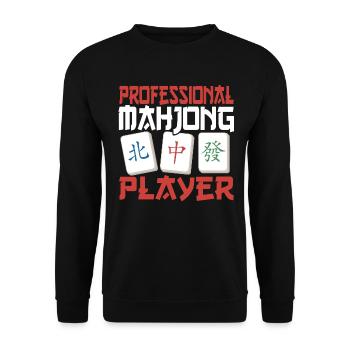 Cadeau pour les fans de Mahjong - Sweat-shirt Unisexe - noir - Devant - Alina (178cm) & Michal (187cm)
