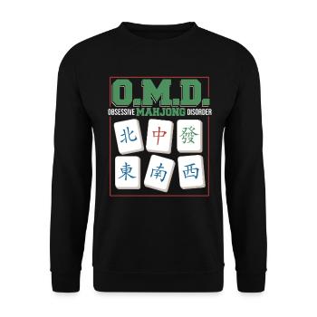 Cadeau pour les fans de Mahjong - Sweat-shirt Unisexe - noir - Devant - Alina (178cm) & Michal (187cm)