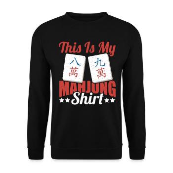 Cadeau pour les fans de Mahjong - Sweat-shirt Unisexe - noir - Devant - Alina (178cm) & Michal (187cm)