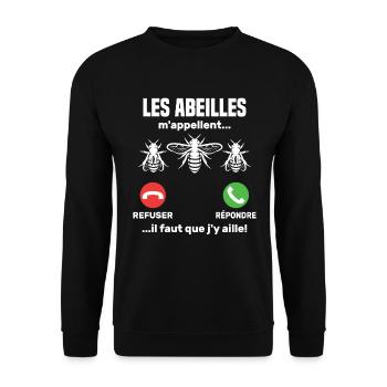 Bees call me... - Unisex Sweatshirt - black - Front - Alina (178cm) & Michal (187cm)