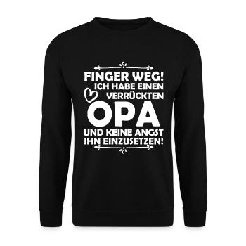 J'ai un grand-père fou - Sweat-shirt Unisexe - noir - Devant - Alina (178cm) & Michal (187cm)