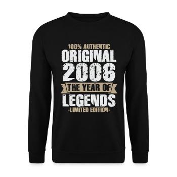 Legend 2006 Original Vintage Birthday Gift - Unisex Sweatshirt - black - Front - Alina (178cm) & Michal (187cm)