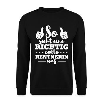 This is what a really cool pensioner looks like - Unisex Sweatshirt - black - Front - Alina (178cm) & Michal (187cm)