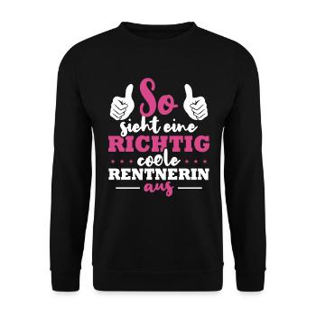 Voilà à quoi ressemble un retraité vraiment cool - Sweat-shirt Unisexe - noir - Devant - Alina (178cm) & Michal (187cm)
