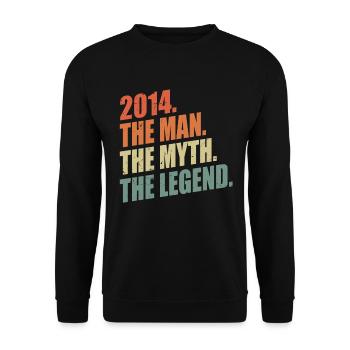 2014 Mann Mythos Legend Jahrgang Geburtstag - Unisex Sweatshirt - black - Front - Alina (178cm) & Michal (187cm)