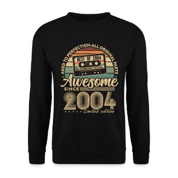 Jahrgang 2004 Geburtstagsgeschenk Geboren 2004 - Unisex Pullover - Schwarz - Vorne - Alina (178cm) & Michal (187cm)