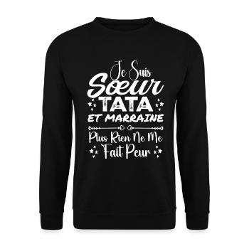 Sister Tata and Godmother - Unisex Sweatshirt - black - Front - Alina (178cm) & Michal (187cm)