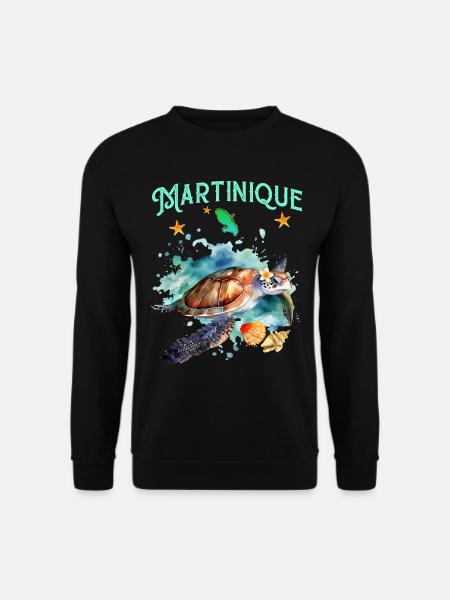 Martinique Schildkrötenstrände Schalentiere Westindische Inseln - Unisex Pullover - Schwarz