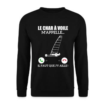 The Sand Yacht Calls Me - Unisex Sweatshirt - black - Front - Alina (178cm) & Michal (187cm)