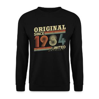 Original seit 1984 Jahrgang Geburtstag Geschenk - Unisex Pullover - Schwarz - Vorne - Alina (178cm) & Michal (187cm)