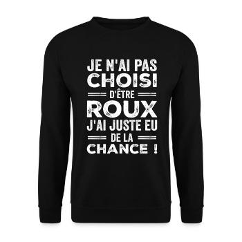 Red Humor Luck Zitat - Unisex Pullover - Schwarz - Vorne - Alina (178cm) & Michal (187cm)
