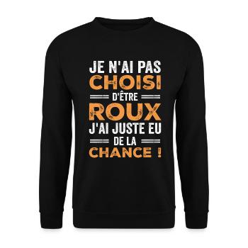 Red Humor Luck Zitat - Unisex Pullover - Schwarz - Vorne - Alina (178cm) & Michal (187cm)