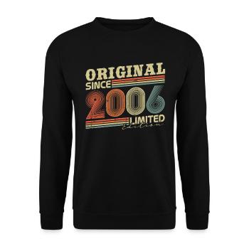 Original Since 2006 Vintage Birthday Gift - Unisex Sweatshirt - black - Front - Alina (178cm) & Michal (187cm)