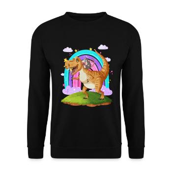Gift for opossum lovers - Unisex Sweatshirt - black - Front - Alina (178cm) & Michal (187cm)
